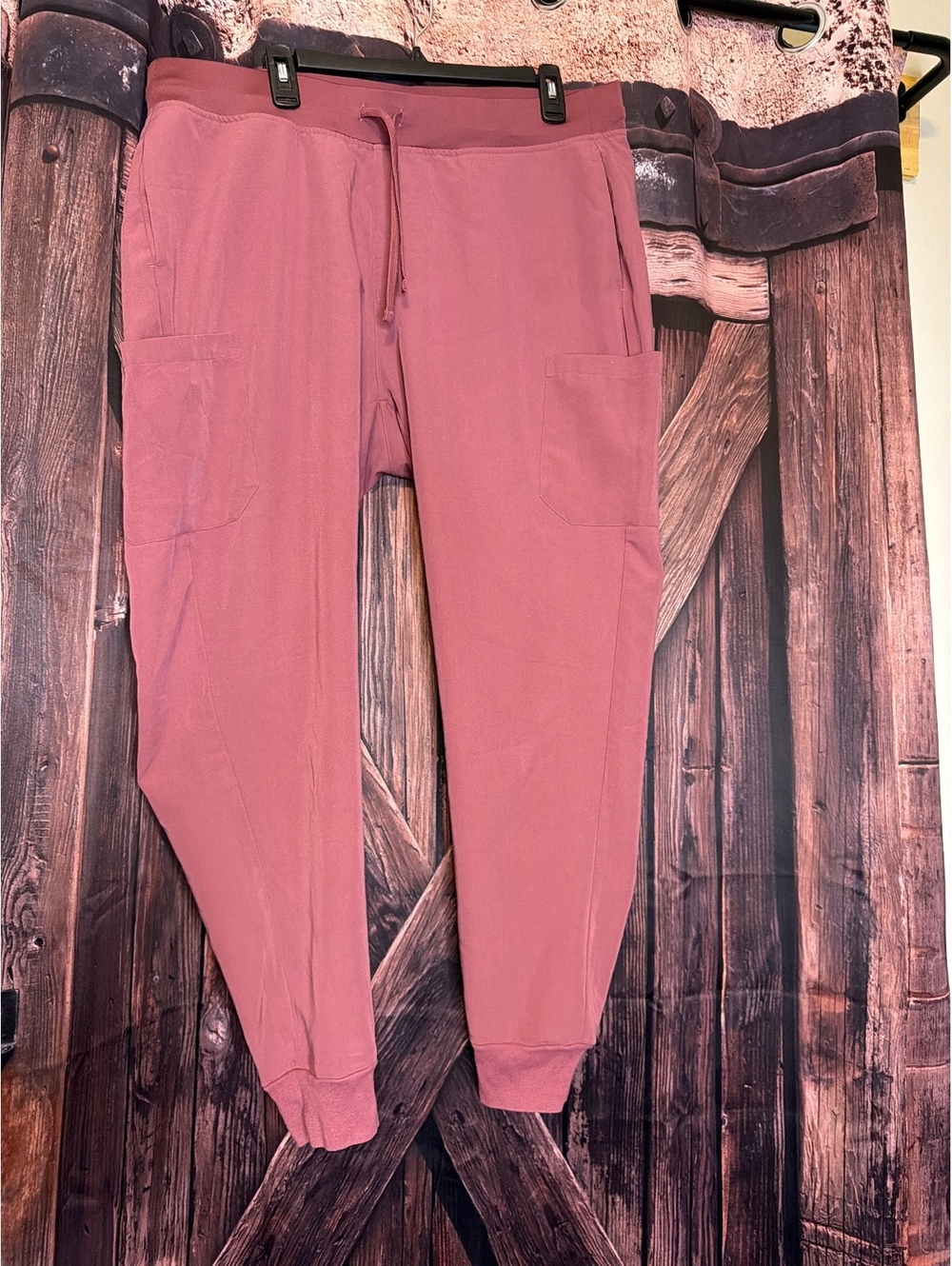 Mandala Women's XL Pink Joggerscrub  Pants with Pockets